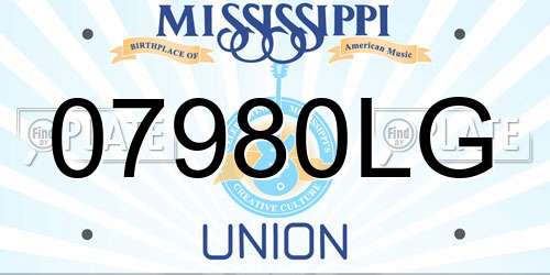07980LG Mississippi License Plate