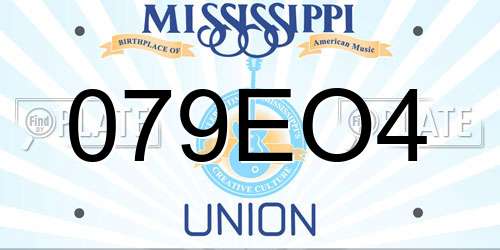 079EO4 Mississippi License Plate