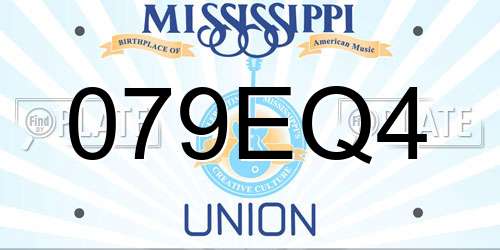 079EQ4 Mississippi License Plate