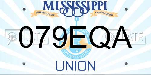 079EQA Mississippi License Plate