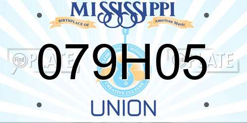 079H05 Mississippi License Plate