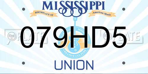 079HD5 Mississippi License Plate