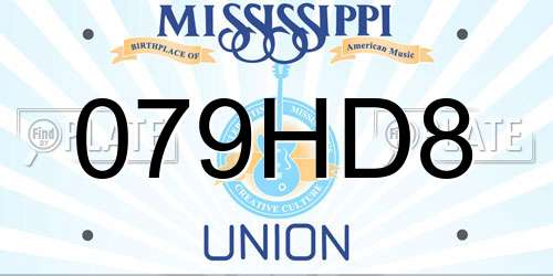 079HD8 Mississippi License Plate