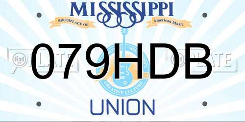 079HDB Mississippi License Plate