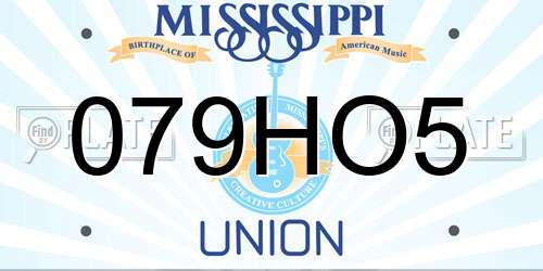 079HO5 Mississippi License Plate