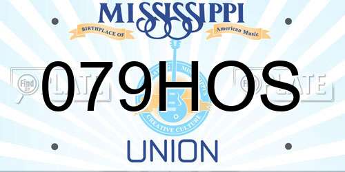 079HOS Mississippi License Plate