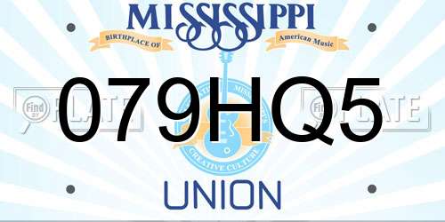 079HQ5 Mississippi License Plate