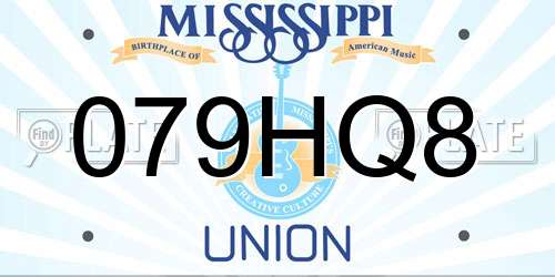079HQ8 Mississippi License Plate