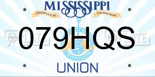 079HQS Mississippi License Plate