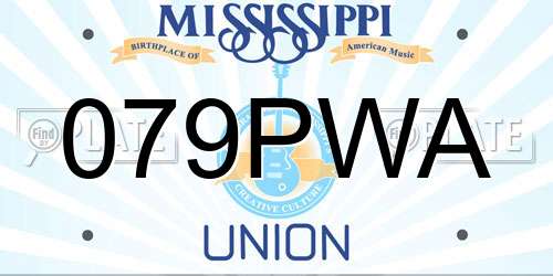 079PWA Mississippi License Plate