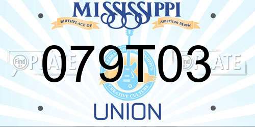 079T03 Mississippi License Plate