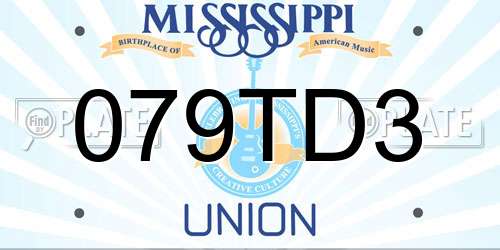 079TD3 Mississippi License Plate