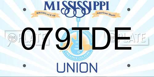 079TDE Mississippi License Plate