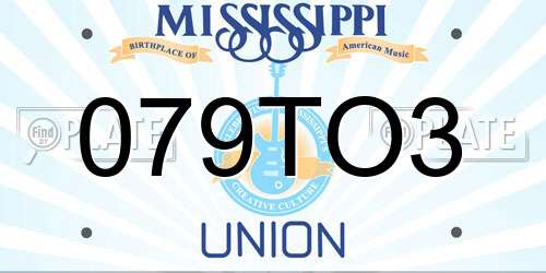 079TO3 Mississippi License Plate