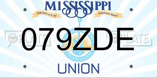 079ZDE Mississippi License Plate