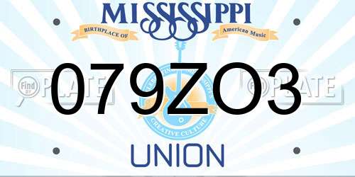 079ZO3 Mississippi License Plate