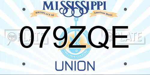079ZQE Mississippi License Plate