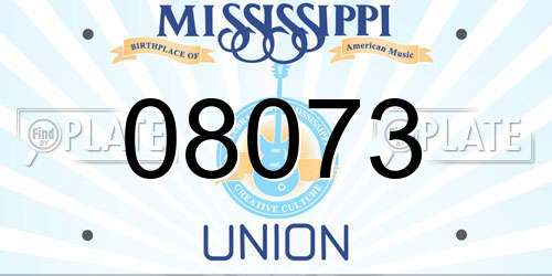 08073 Mississippi License Plate