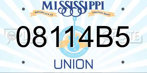 08114B5 Mississippi License Plate