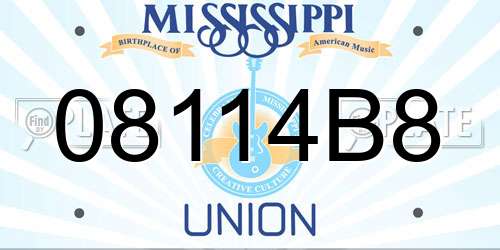 08114B8 Mississippi License Plate