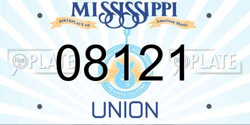 08121 Mississippi License Plate