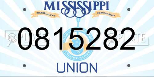 0815282 Mississippi License Plate