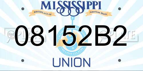 08152B2 Mississippi License Plate