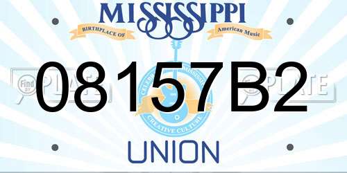08157B2 Mississippi License Plate