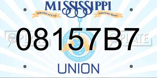 08157B7 Mississippi License Plate