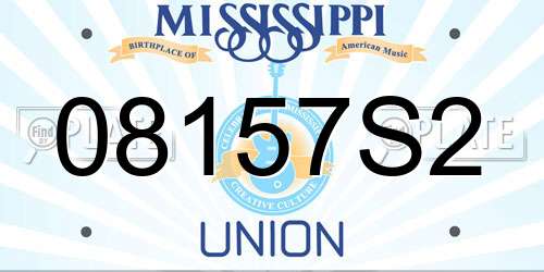 08157S2 Mississippi License Plate