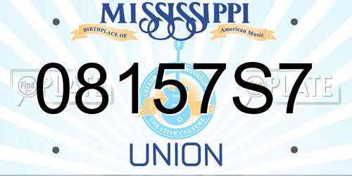 08157S7 Mississippi License Plate