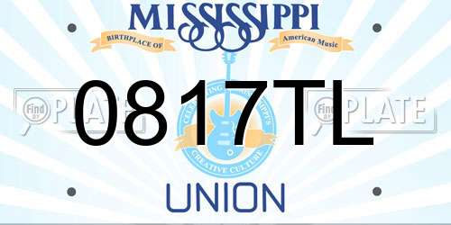 0817TL Mississippi License Plate