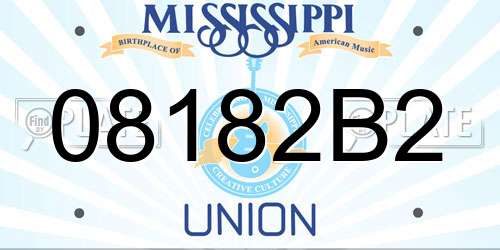 08182B2 Mississippi License Plate