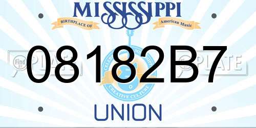 08182B7 Mississippi License Plate