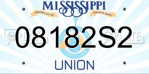 08182S2 Mississippi License Plate