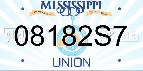 08182S7 Mississippi License Plate