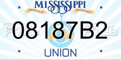 08187B2 Mississippi License Plate