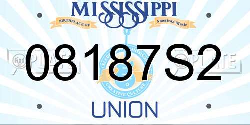 08187S2 Mississippi License Plate