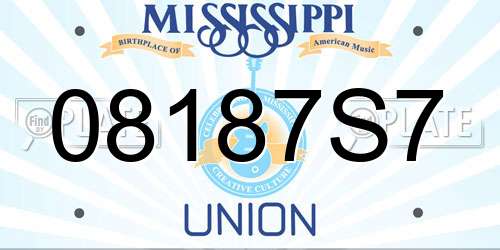 08187S7 Mississippi License Plate