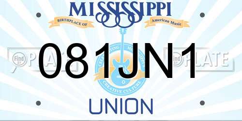 081JN1 Mississippi License Plate