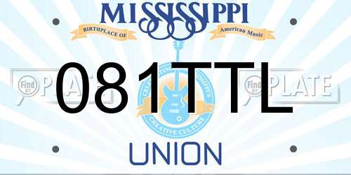 081TTL Mississippi License Plate