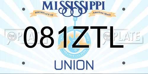081ZTL Mississippi License Plate