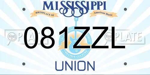 081ZZL Mississippi License Plate