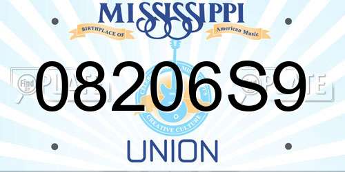 08206S9 Mississippi License Plate