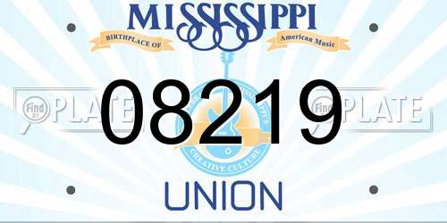 08219 Mississippi License Plate
