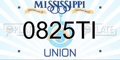 0825TI Mississippi License Plate