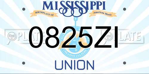 0825ZI Mississippi License Plate