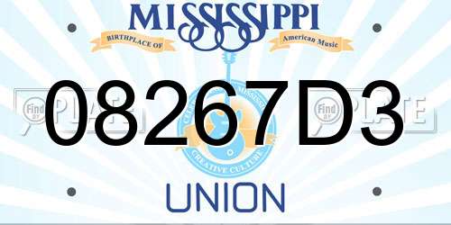 08267D3 Mississippi License Plate