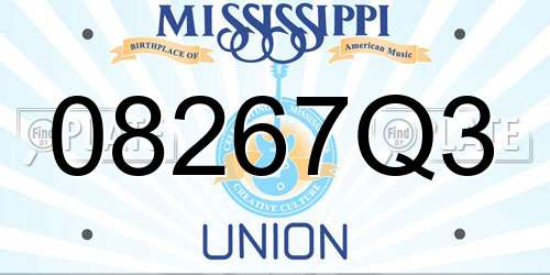 08267Q3 Mississippi License Plate