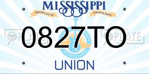 0827TO Mississippi License Plate